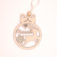 Personalizowana Bombka Z TWOIM IMIENIEM Drewniana Prezent na święta