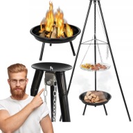 ORYGINALNY GRILL OGRODOWY WISZĄCY TRÓJNÓG MALTEC CURRON STALOWY RUSZT