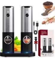 Elektryczny Młynek do Soli i Pieprzu| Regulacja Grubości| Automatyczny 2szt