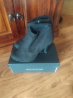 BOTKI NA SZPILCE PLATFORMIE ZAMSZ CZARNE 40