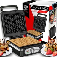 GOFROWNICA 2000W XXL Z REGULACJĄ TEMPERATURY CZARNA PODWÓJNA DUŻA SOLIDNA