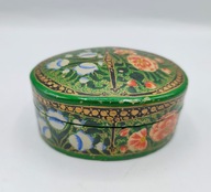 STARA szkatuła z drewna BALSY ręczna robota KWIATY