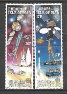 ISLE OF MAN - europejskie statki kosmiczne -1991 ** Mi 464-7 [:] x 2 (1867)