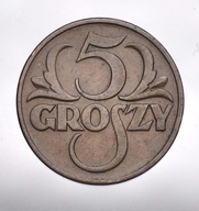 II RP, 5 GROSZY 1937 - B.ŁADNE