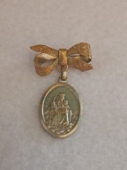 Piękna, stara religijna broszka