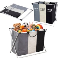 KOSZ NA PRANIE SKLADANY WIELOKOMOROWY DUZY WOLNOSTOJACY LAZIENKOWY 135L