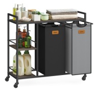 Kosz wolnostojący na pranie Songmics 100l beżowy