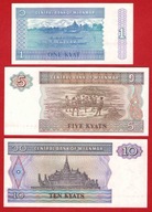 MYANMAR BIRMA SET 6 szt P-69 ---P74 UNC