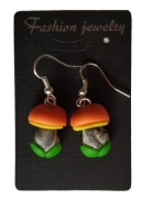 KOLCZYKI Z MODELINY FIMO GRZYBKI TRUJĄCE SZATANKI