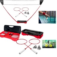 Komplet Przenośny Zestaw Badmintona w Walizce – Rakiety Siatka Lotki Etui