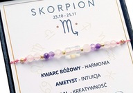 Bransoletka Znak Zodiaku SKORPION Miłość Kamienie naturalne zodiak Prezent