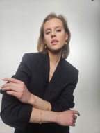 Bransoletka koniczynki biały bursztyn