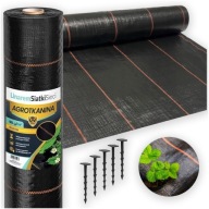 AGROTKANINA AGROWŁÓKNINA ŚCIÓŁKUJĄCA 90g 1,6x50m UV 3% CZARNA + KOŁKI 50szt