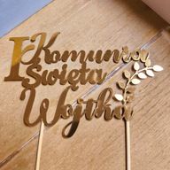 TOPPER NA TORT PERSONALIZACJA KOMUNIA ŚWIĘTA DEKORACJA