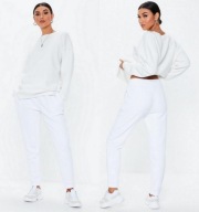 Spodnie dresowe XS 34 białe Missguided white dresy sportowe white