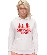 Bluza Damska z Kapturem Biała Stranger Things - r - XXL