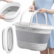 SKŁADANY KOSZ NA PRANIE BIELIZNĘ SILIKONOWY MISKA SKŁADANA DUŻA Z UCHWYTAMI