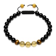 Bransoletka Czakra Splotu Słonecznego Cytryn Tygrysie Oko Amulet Handmade