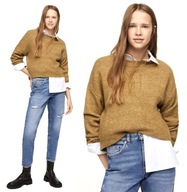 MANGO Teen melanżowy sweter oversize krótki krój