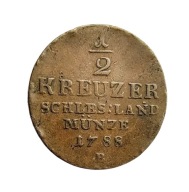 1/2 krajcara 1788 "B" Fryderyk Wilhelm II Śląsk