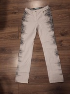 Spodnie damskie jeans 36 PFEFFINGER białe z węzowym wzorem bawełna