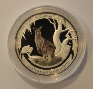 KANGUR - 1 $ DOLLAR - DOLAR 2013 AUSTRALIA, KOLOR, 1 OZ 999, MENNICZA + CER