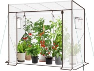 Szklarnia ogrodowa do ochrony roślin 200x77x146/170 cm wzmocniona plandeka