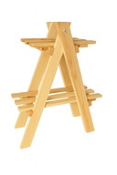 Półka-regał drewniany stojak na kwiaty i dekoracje – surowe drewno