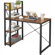 NOWOCZESNE BIURKO KOMPUTEROWE SZKOLNE Z REGAŁEM LOFT PROSTOKĄT INDUSTRIALNE