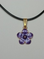Naszyjnik rzemyk z zawieszką wisiorek kwiatek choker boho