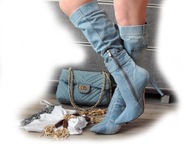 Kozaki jeans szpilka roz 39/39,5