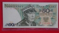 50 zł 1988 ,seria GT 0018814,stan I.NISKI NUMER !