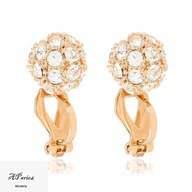 Eap26409 Klipsy złocone kuleczki z kryształkami 1cm