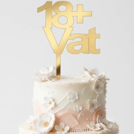 topper na tort personalizacja 18+VAT!!! złote lustro plexa