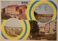 RYN. Zamek. Przystań żeglarska i camping nad Jeziorem. Fragment miasta