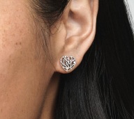 Kolczyki Srebrne Pandora PRÓBA 925 Kolczyki SREBRO Sztyfty Serca Drzewo