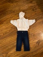 Zestaw dla dziewczynki do żłobka na dwór biała bluza i jeansy