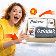 PREZENT DLA BABCI I DZIADKA | ZESTAW RĘCZNIKI KUBKI NOWY GOTOWY PREZENT HIT