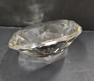 Kryształ duży średnica 10 cm szlif brylantowy przycisk do papieru