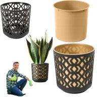 DONICA DONICZKA DEKORACYJNA ZŁOTY WKŁAD WYTRZYMAŁA OSŁONKA 14CMX14X14,8CM