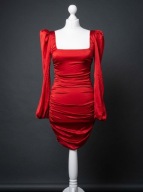 Czerwona Satynowa Sukienka Oh Polly Rozmiar M