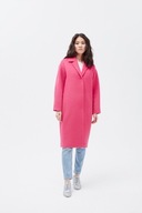 H & M płaszcz różowy pudełkowy długi fuksja trencz magenta klasyczny prosty