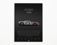 PLAKAT FORD GT40 IDEALNY NA PREZENT OBRAZ NA ŚCIANE A3