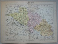 MAPA ŚLĄSKA ok. 1885 "Carte de la Silésie"