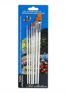 Pędzelki artystyczne mix 6szt., włos syntetyczny