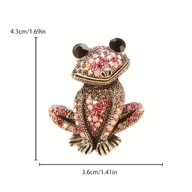 BROSZKA PRZYPINKA PIN PINETS żaba ŻABKA KAMIENIE WIELOKOLOROWA AGRAFKA moda