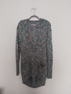 Vintage retro turkusowo szary sweter, tunika 36, 38