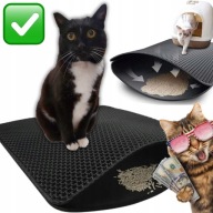 MATA PRZED KUWETĘ DLA KOTA SZARA WODOODPORNA Z WYSOKIM RANTEM 60x45cm LEWER