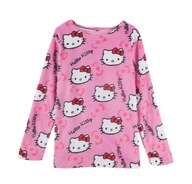 Flanelowa Bluza Damska Hello Kitty Kawaii | Koszulka Domowa / Piżamowa