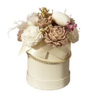 Flowerbox ze świec sojowych PODZIĘKOWANIE DLA CHRZESTNEJ NA KOMUNIĘ